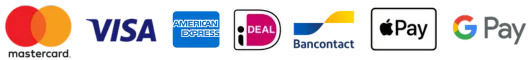 Mastercard, Visa, American Express, iDEAL, Bancontact, Apple Pay und Google Pay